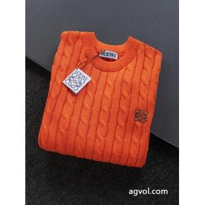 LOEWE高バージョン胸元トーテムロゴ刺繍プルオーバーニットセーター
