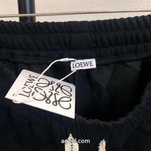 LOEWEロエベロゴ刺繍サイドリボンストレートパンツ