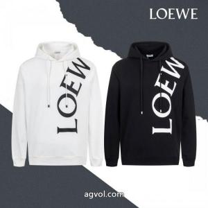 LOEWEロエベロゴアルファベットプリント連帽引き綱衛衣