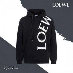 LOEWEロエベロゴアルファベットプリント連帽引き綱衛衣