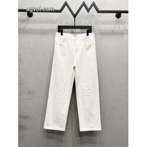 ロエベLOEWE柄プリントジッパーストレートカジュアルパンツ男女同型