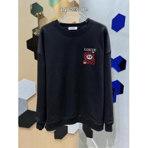 LOEWE高品質刺繍ラウンドネックパーカー