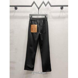 LOEWE2026秋冬新作ロゴアルファベット刺繍カジュアルパンツロング