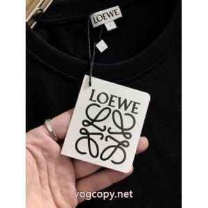 loeweシルクコットンオールインワンデザイン刺繍トップ半袖