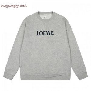 Loewe高品質センターアルファベット刺繍ラウンドネックパーカー