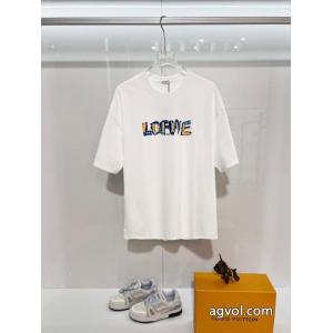 ロエベブランド 偽物 激安魅力的な 落ち着きある 上品スタイル半袖Tシャツ