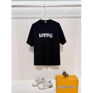 ロエベブランド 偽物 激安魅力的な 落ち着きある 上品スタイル半袖Tシャツ