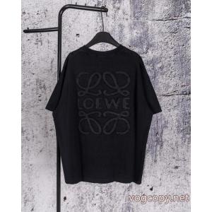 LOEWEロジェウェイ26 ss新型布刺繍重工半袖破れて古い丸首Tシャツを作る