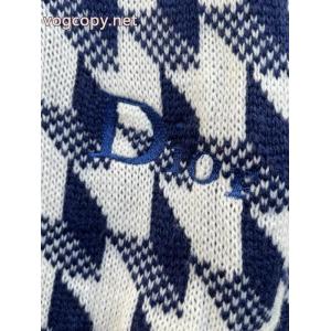 DIOR/ディオール26 FWアルファベット刺繍コラージュ千鳥格子ジャカードニットセーター
