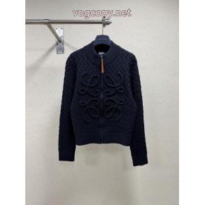 Loewe/ロエベ立体編みロゴ花柄ニットコート
