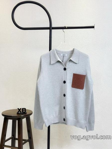 LOEWEロエベ胸元ピールニットカーディガン 0