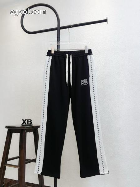 LOEWEロエベロゴ刺繍サイドリボンストレートパンツ 4