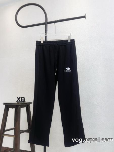Balenciagaパリスモールステッチサイドリボンストレートパンツ 0 