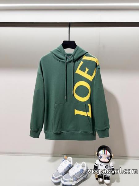 LOEWE連体肩掛けプリント大文字LOGOスプライスマーク純綿連帽衛衣 0 