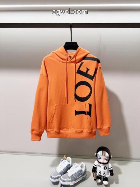 LOEWE連体肩掛けプリント大文字LOGOスプライスマーク純綿連帽衛衣 6 