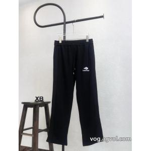 Balenciagaパリスモールステッチサイドリボンストレートパンツ