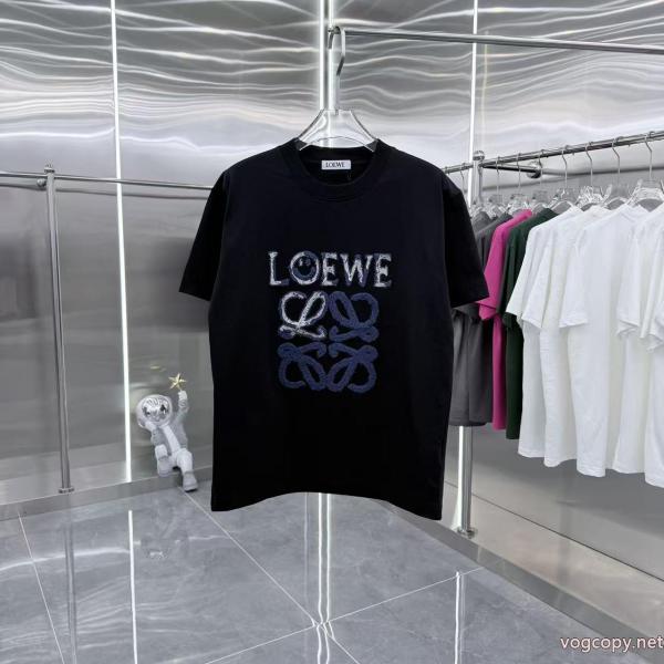 loewe2025秋冬新作丸首半袖Tシャツ男女同型 0 