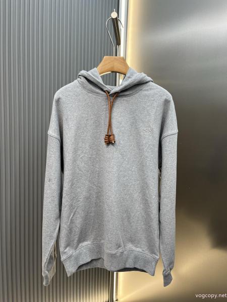 Loewe Anagramレザー刺繍フード付きパーカー 0