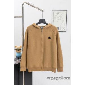 BURBERRYバーバリークラシック戦馬ジャカード連帽ジップニットカーディガンペアルックコートトップス