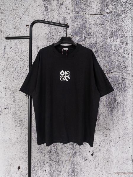 LOEWE/ロジェウェイ連名エンボスプリント半袖丸首半袖Tシャツ 0 