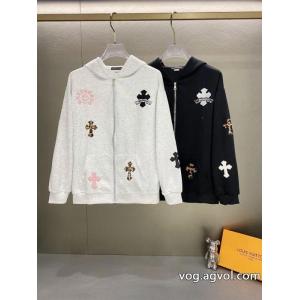 Chrome Heartsクローハートクロス刺繍ファスナーカーディガンコート