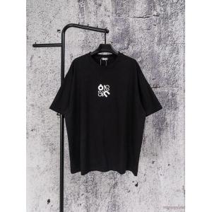 LOEWE/ロジェウェイ連名エンボスプリント半袖丸首半袖Tシャツ